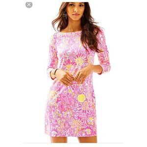 Lilly Pulitzer XXS Multicolor Knit Mini Dress 3/4 Sleeve UPF 50+ Casual will fit